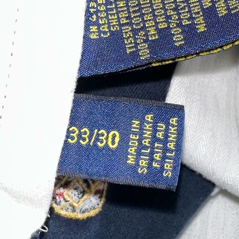 POLO‎ RALPH LAUREN Chino Pants Men's 33x30 Navy All over Crests Embroidered - Picture 5 of 7